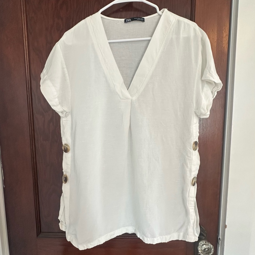 Zara White Linen Tunic